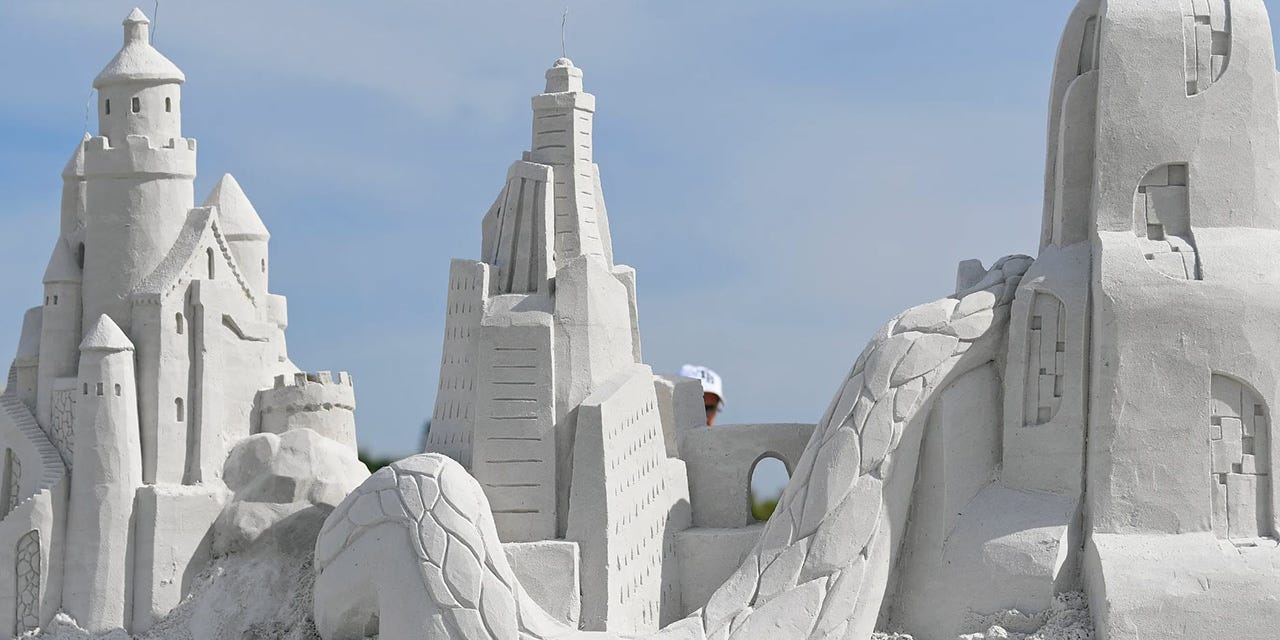 Sandcastle at the Siesta Key beach Crystal Classic sand sculpture exhibition