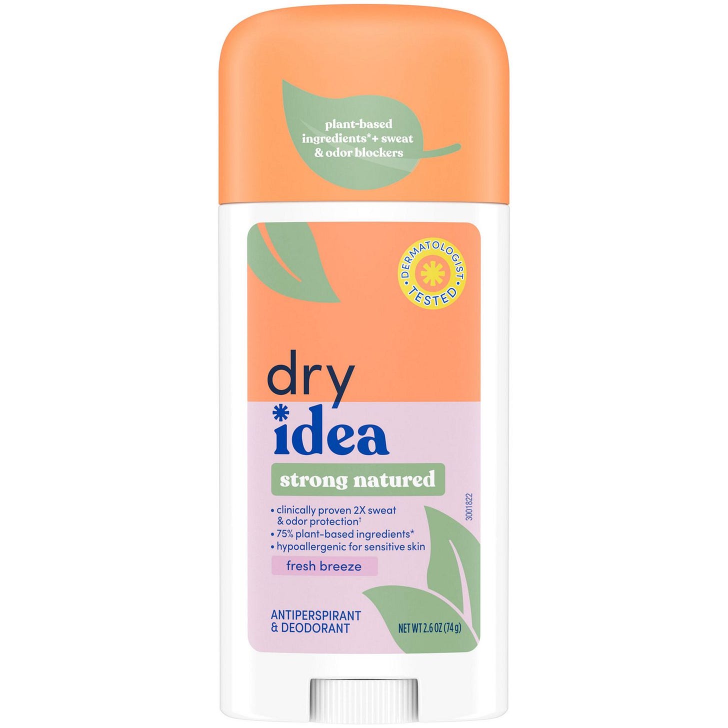 Dry Idea Plant Based Invisible Solid Antiperspirant & Deodorant Stick, Fresh Breeze, 2.6 OZ Dry Idea Plant Based Invisible Solid Antiperspirant & Deodorant Stick, Fresh Breeze, 2.6 OZ