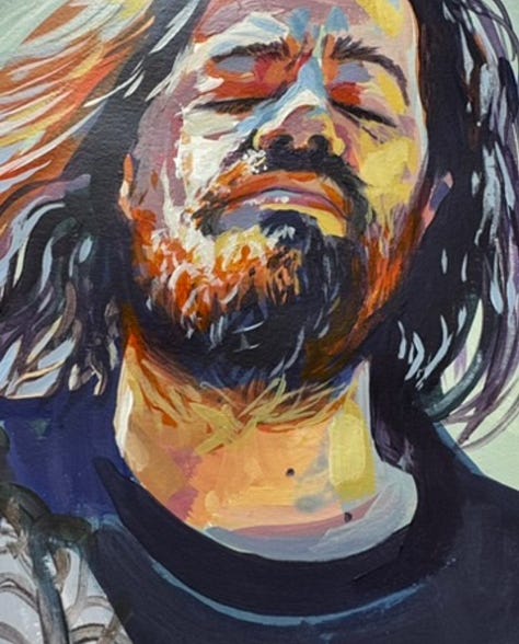 Multimedia hand painted portraits
