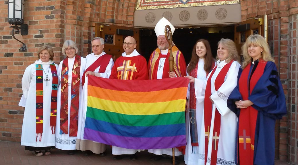 Members Of The Anglican Clergy Proudly Displaying The Rainbow Flag ...