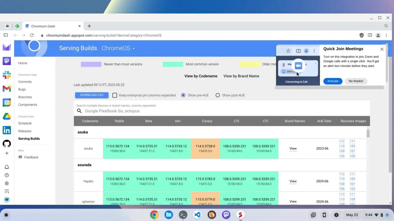 Quick meetings in the Sidekick browser