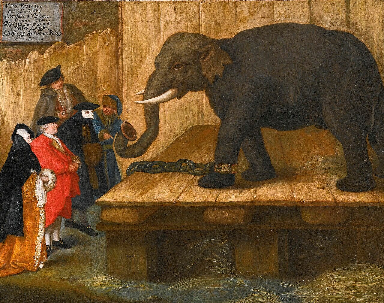 Venetians viewing elephant