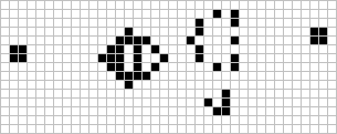 An animated cellular automaton in which a small oscillating engine emits an endless stream of gliders. An animated cellular automaton in which a small oscillating engine emits an endless stream of gliders.