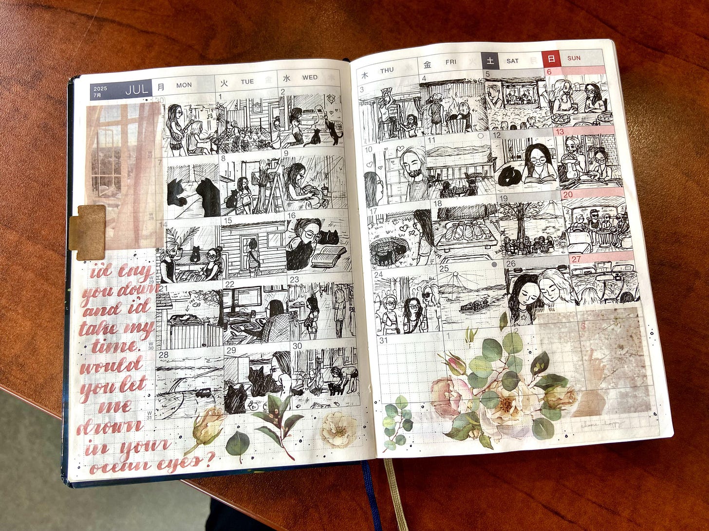 r/hobonichi - Almost done with another month of daily doodles