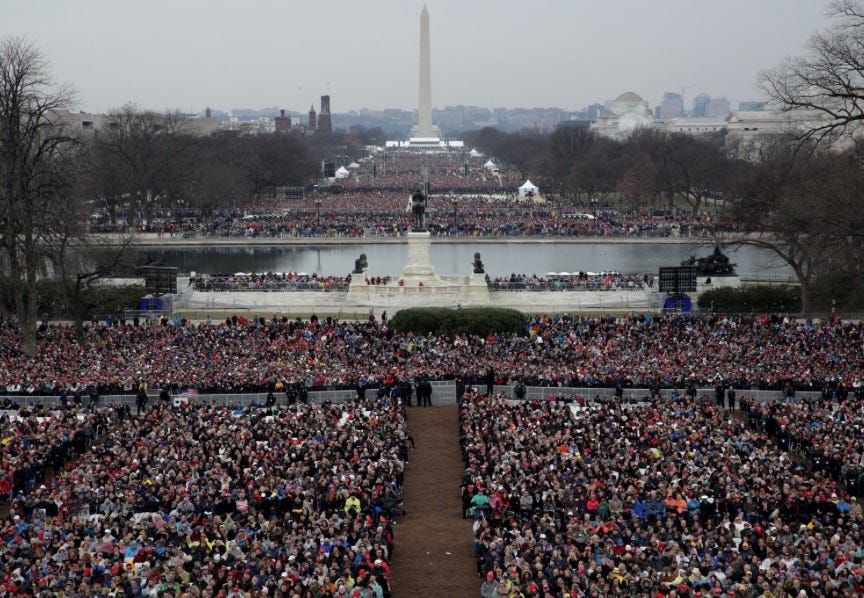 Trump's inauguration crowd fills the National Mall Trump's inauguration crowd fills the National Mall