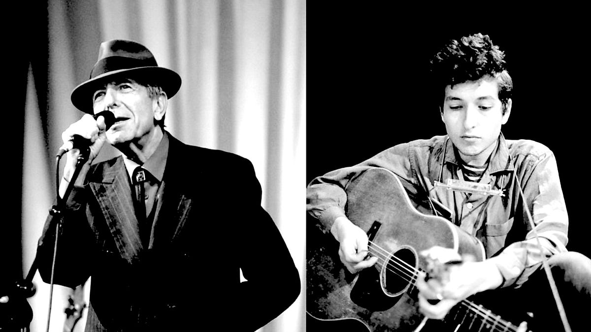 Two differing Jewish-origin views on Zionism by Bob Dylan and Leonard Cohen.