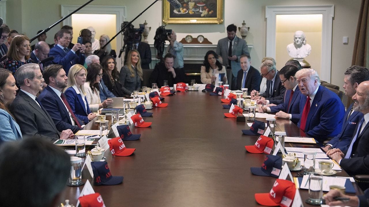 Trump blames Biden for GDP report in Cabinet meeting Trump blames Biden for GDP report in Cabinet meeting