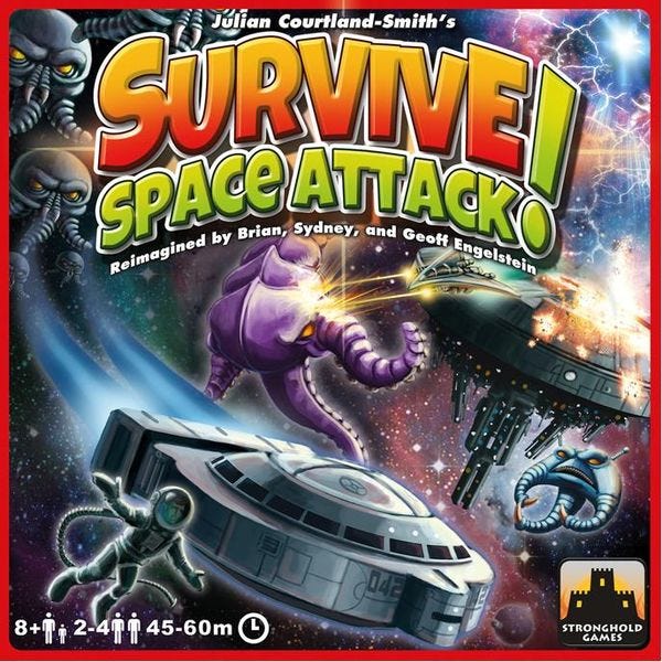 Survive: Space Attack!, Stronghold Games, 2015 (image provided by the publisher)