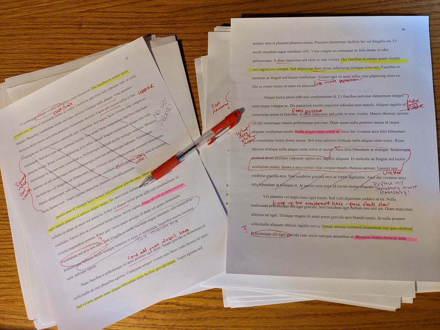 Marked-up manuscript