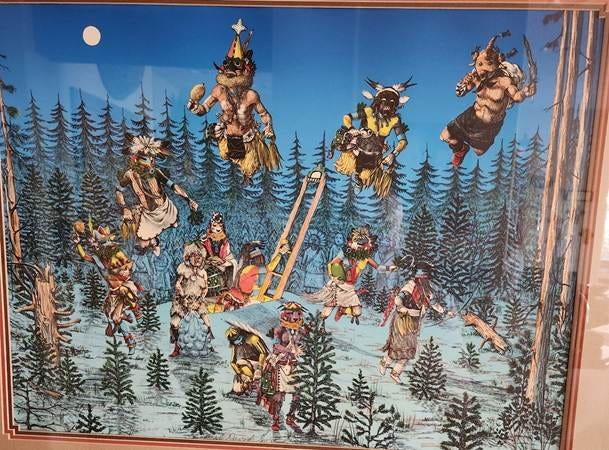 A painting of people in the woods

AI-generated content may be incorrect.