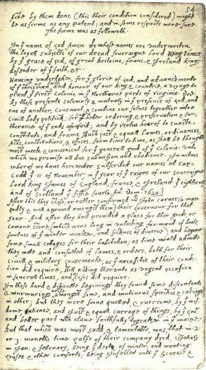 Bradford's transcription of the compact