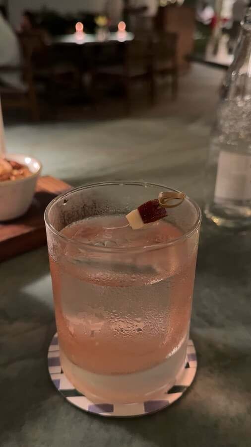 Peach and guava cocktail at Pergula