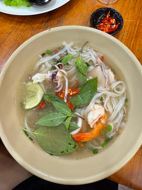 A collage of pho bowls eaten in Vietnam in January 2026.