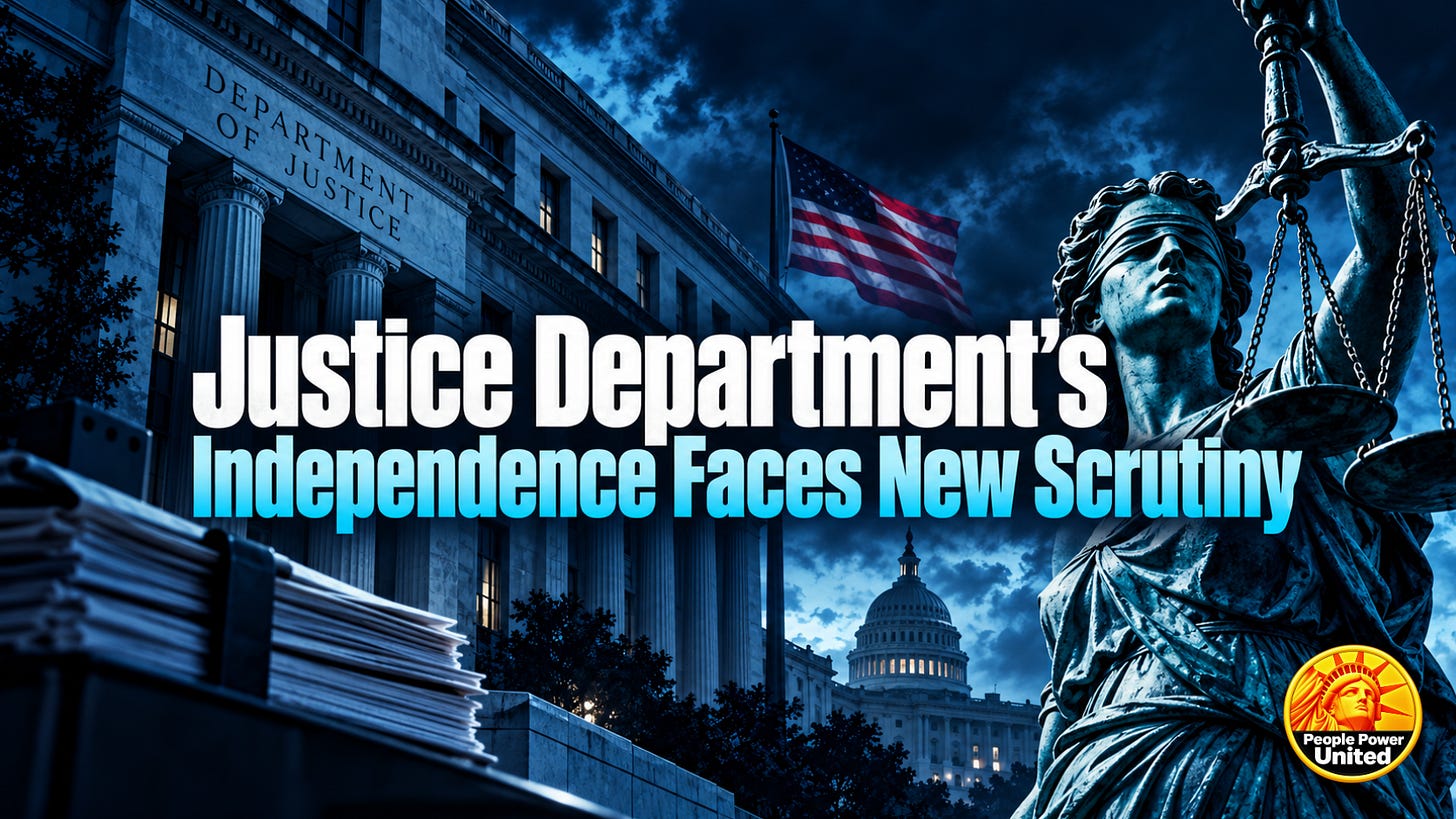  Justice Department’s Independence Faces New Scrutiny.
