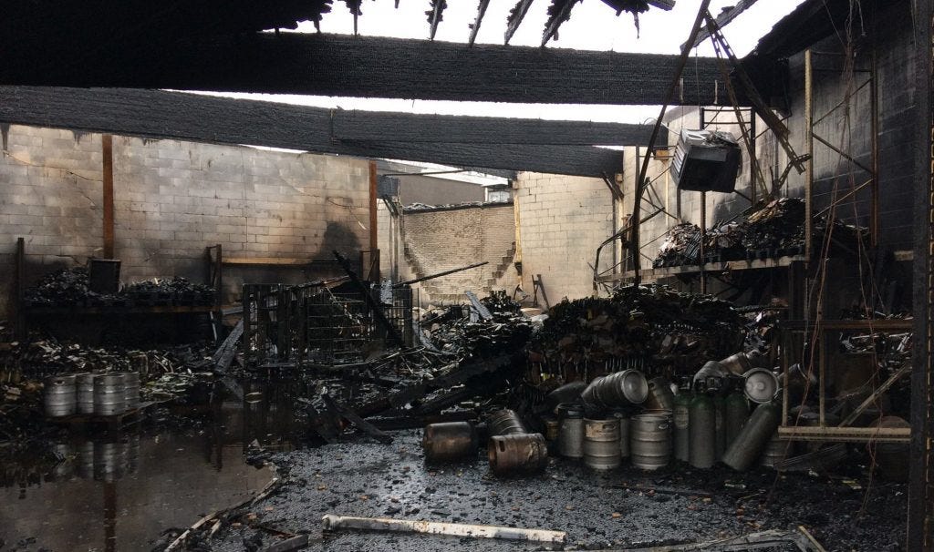 Arisz et al burned down warehouse in Amsterdam Nord (Photo courtesy Arisz et al) Arisz et al burned down warehouse in Amsterdam Nord (Photo courtesy Arisz et al)