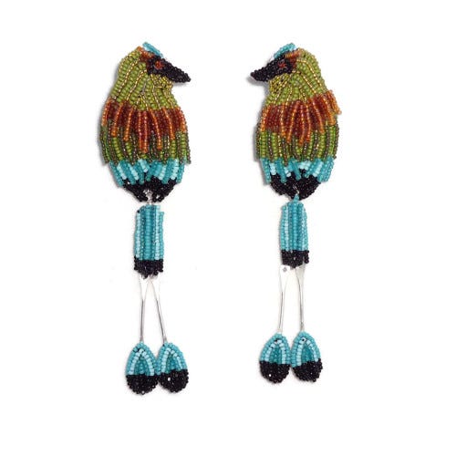 Beaded Turquoise Browed Motmot bird earrings brooch bead embroidery Etsy art jewelry beadwork wildlife beads Beaded Turquoise Browed Motmot bird earrings brooch bead embroidery Etsy art jewelry beadwork wildlife beads