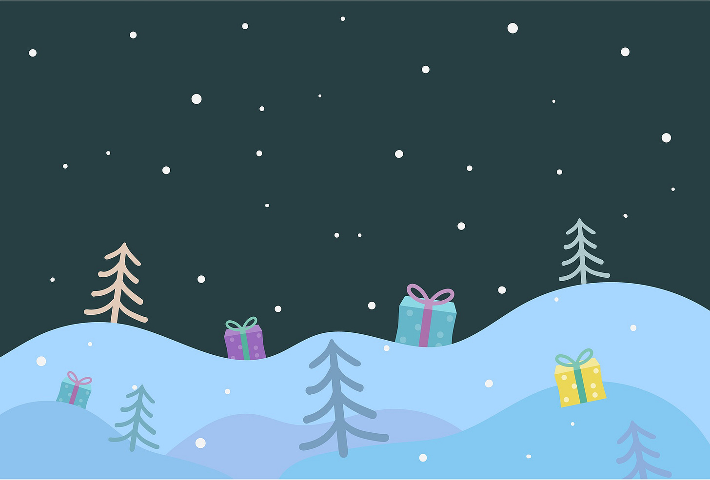 Image of gift box in snow Image of gift box in snow