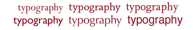 6 examples of type to demonstrate the size differences among typefaces 6 examples of type to demonstrate the size differences among typefaces