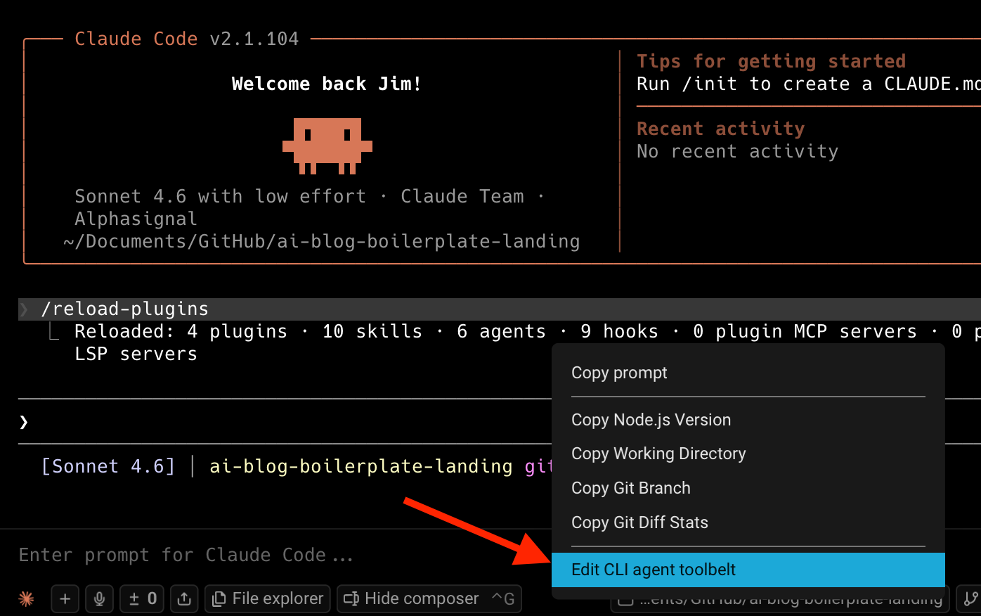 Editing the CLI agent toolbelt. Image by Jim Clyde Monge