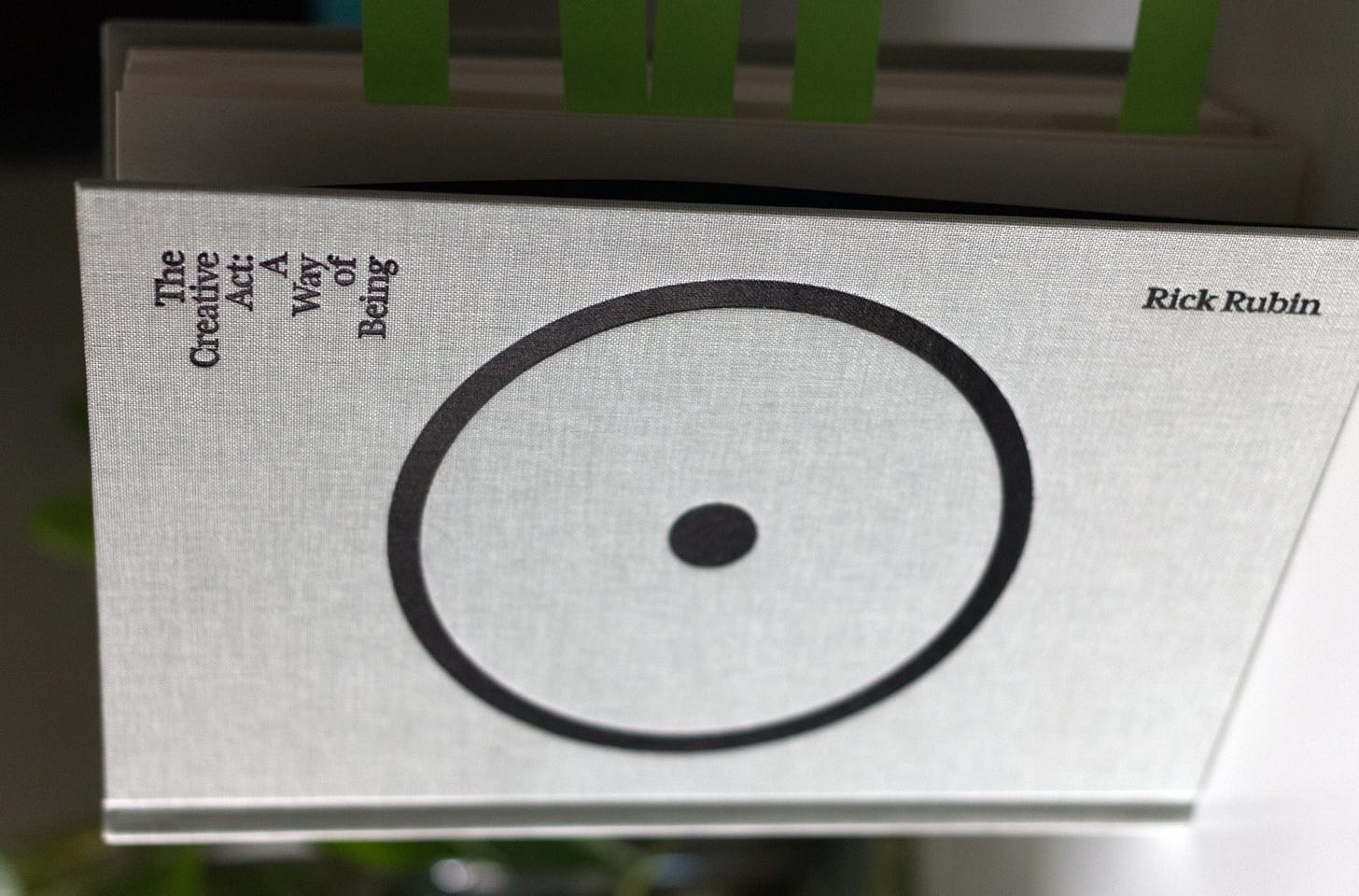 a book sitting on top of a white table