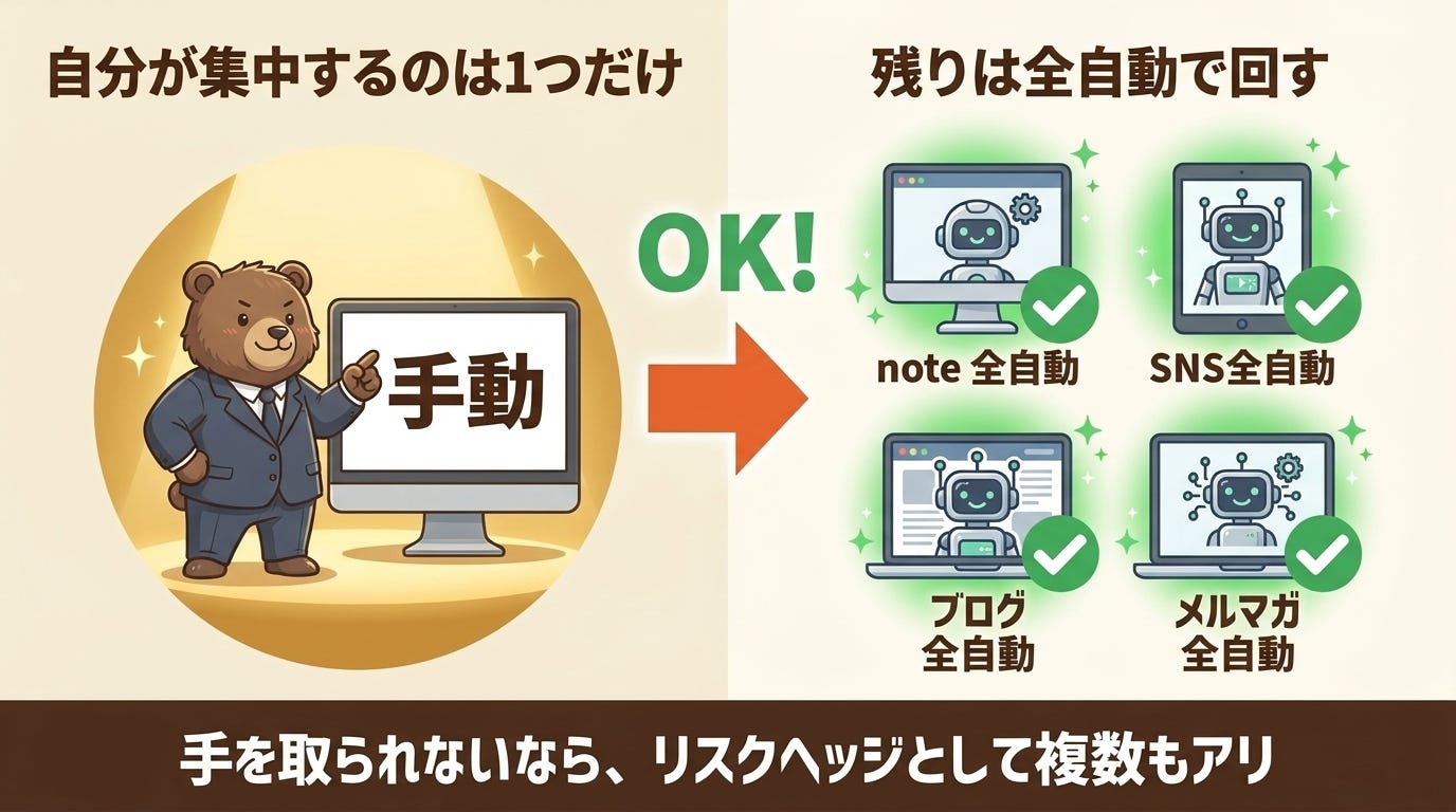 手動1つ+全自動N個 手動1つ+全自動N個