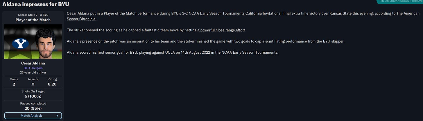 Football Manager 2023 Cesar Aldana