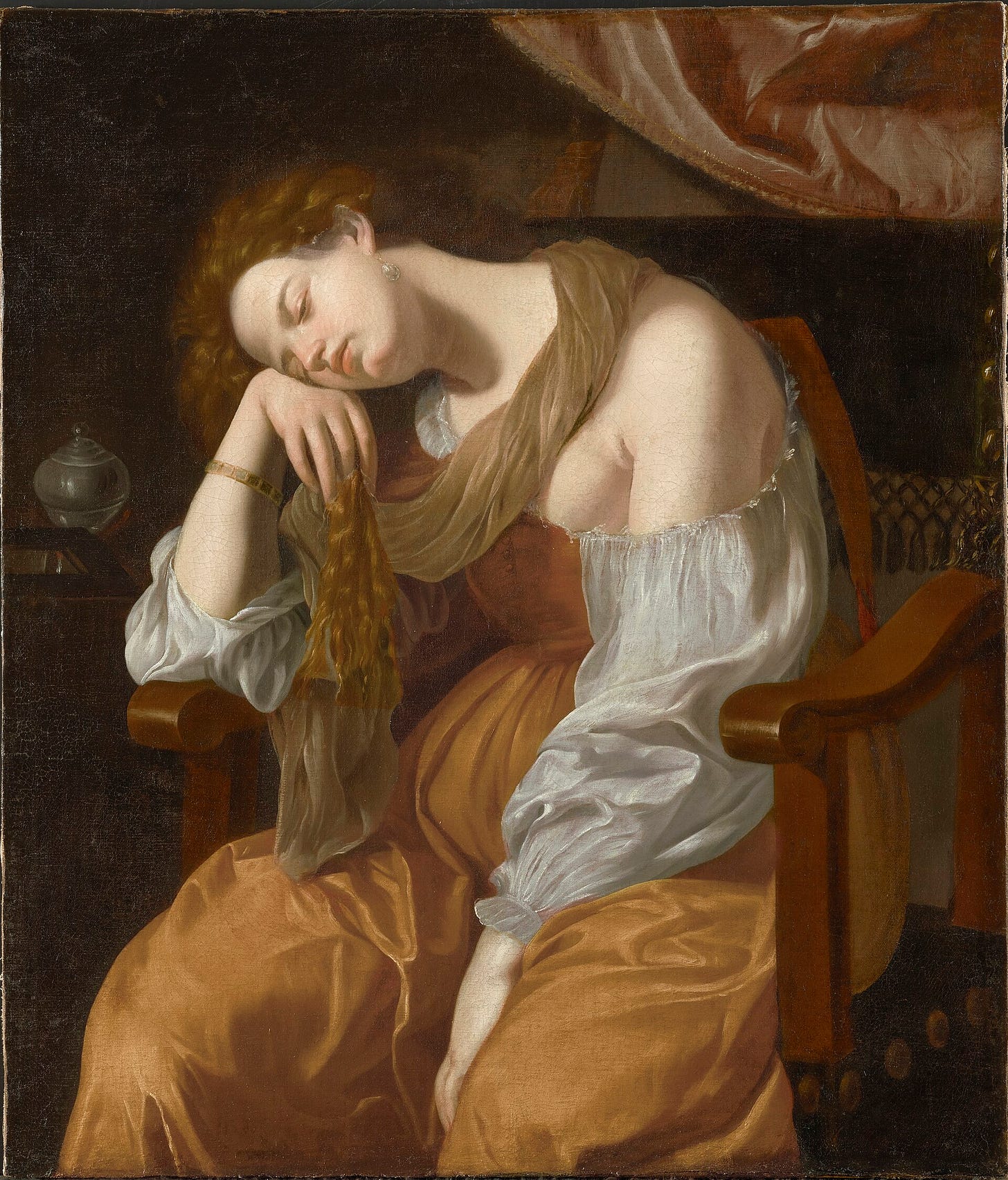 A woman alone in the dark, absorbed in someone else's light, spending hours building the case against herself