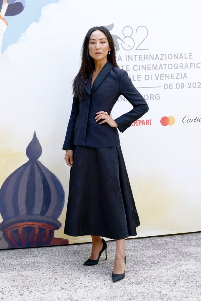 Greta Lee Channels Modern Minimalism in Dior at Venice
