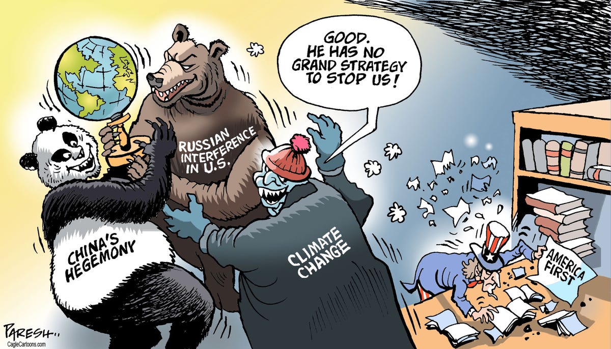 Political Cartoon U.S. America First Climate Change Grand Strategy | The Week Political Cartoon U.S. America First Climate Change Grand Strategy | The Week