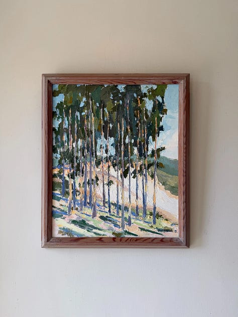 3 pieces of art - two oil paintings and a Japanese silkscreen print