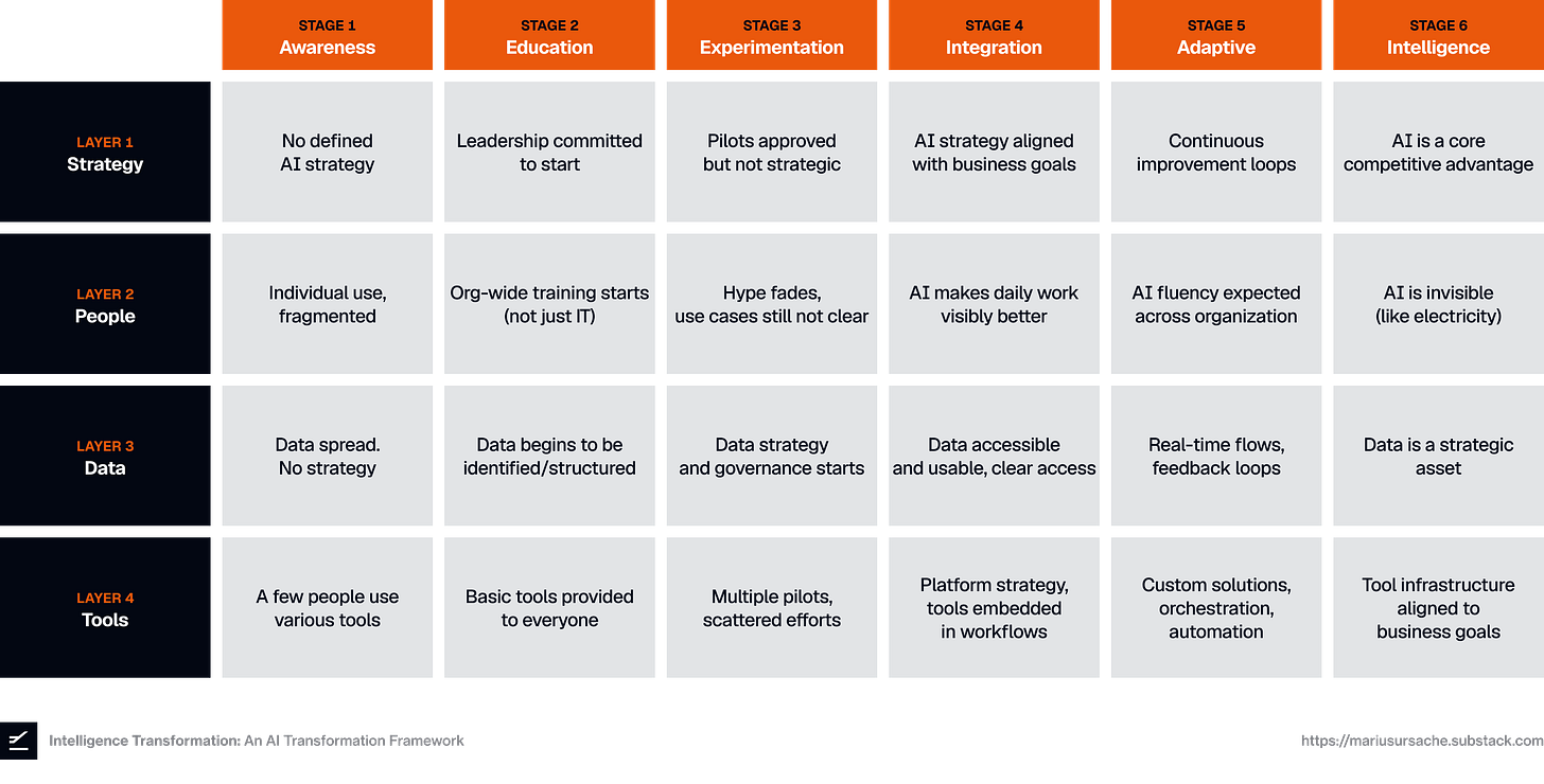 A Framework for AI Transformation - by Marius Ursache