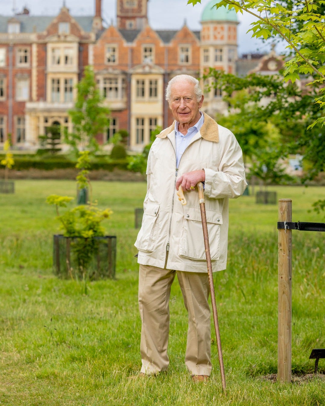King Charles with his walking stick