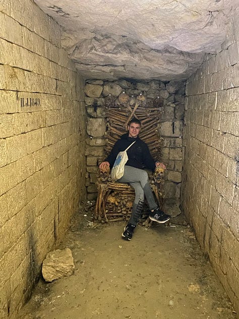 Images of Eiffel tower, sitting on a bone throne, Versailles palace, Portugal with my friend Joao, Les Invalides, Vienna music conservatory, streets of Geneva, Cremona Stradivari museum, running in the mountains of Italy.