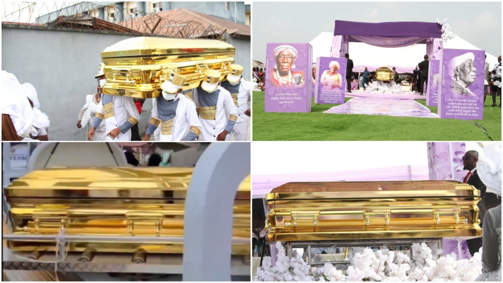 Prominent False Prophet Buries Mother in Spinning $100K Gold-Plated Coffin