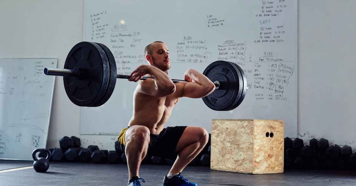 Barbell front squat exercise