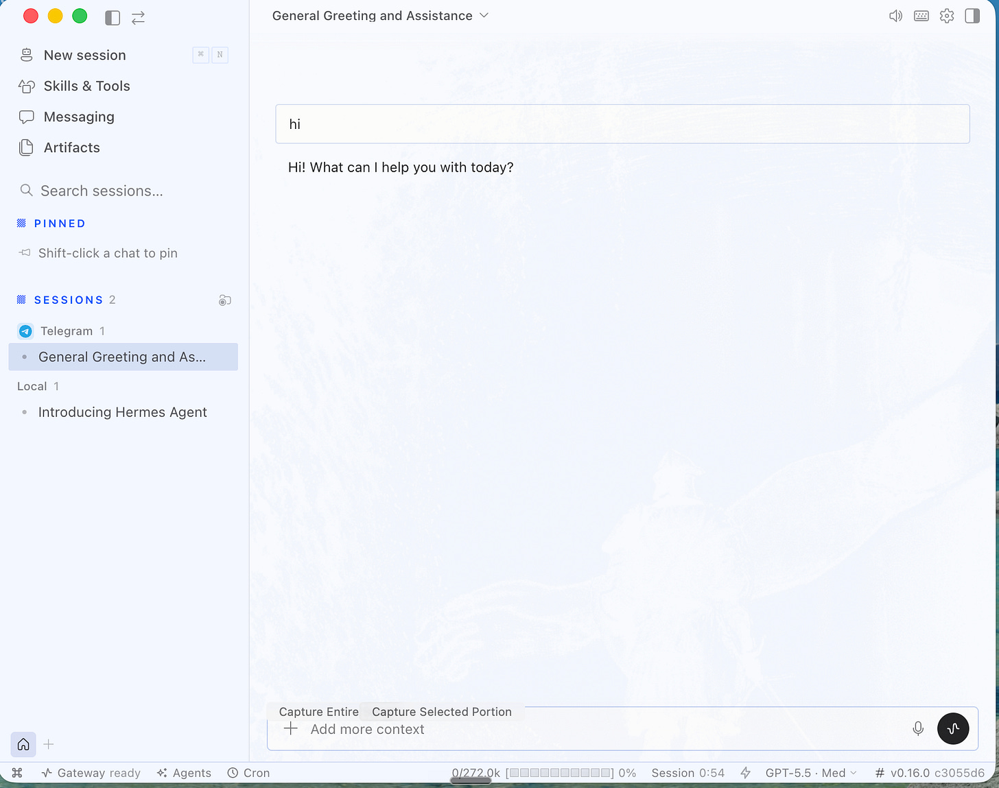 Telegram Session in Hermes Telegram Session in Hermes