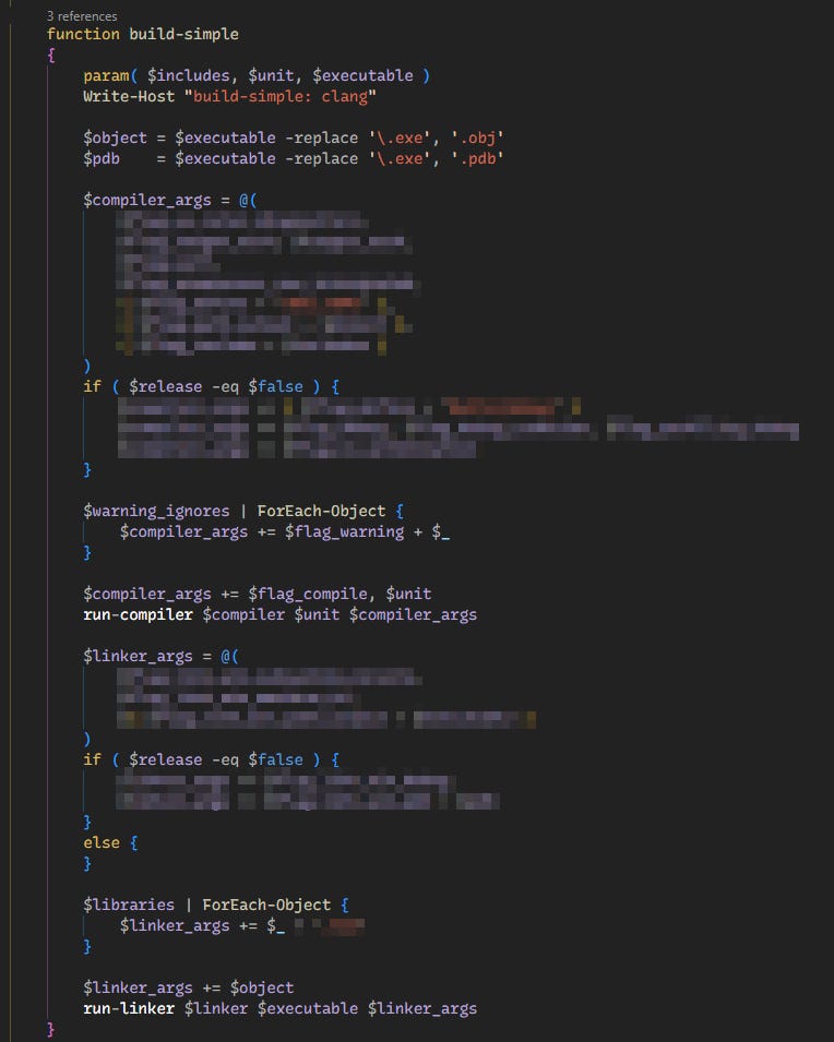 C/C++ Toolchain usage on Windows from scratch with just PowerShell