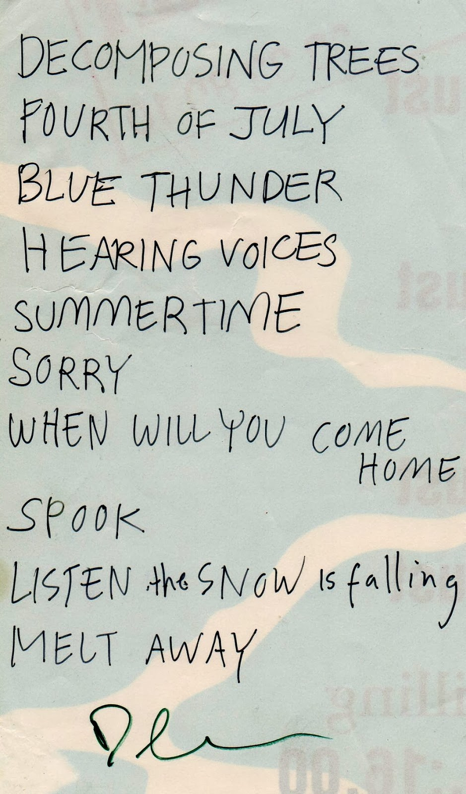 Galaxie 500 set-list - Copenhagen 1990