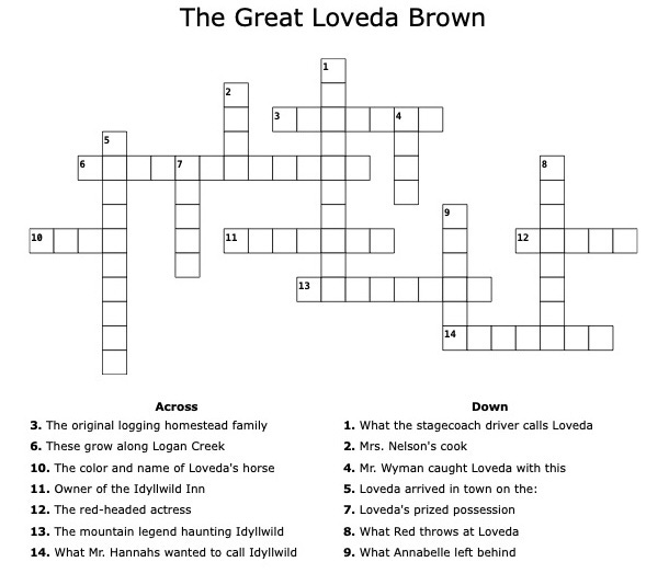 the great loveda brown crossword puzzle