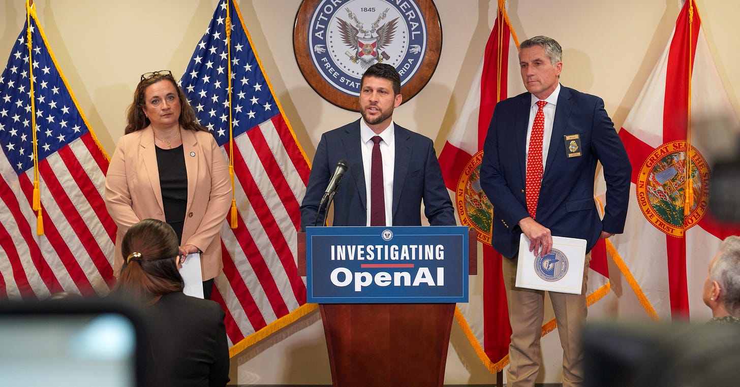Attorney General James Uthmeier Launches Criminal Investigation into  OpenAI, ChatGPT | My Florida Legal