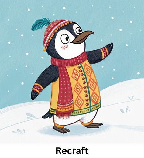 different images of a penguin wearing indian attire.