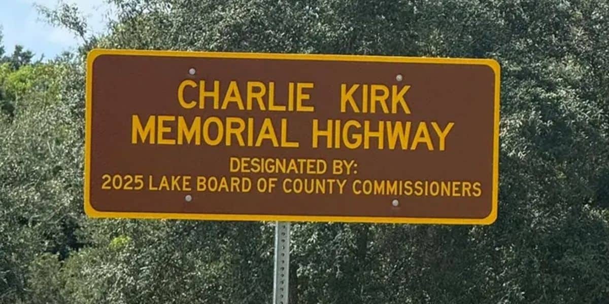 The Charlie Kirk Memorial Highway near Walt Disney World Resort