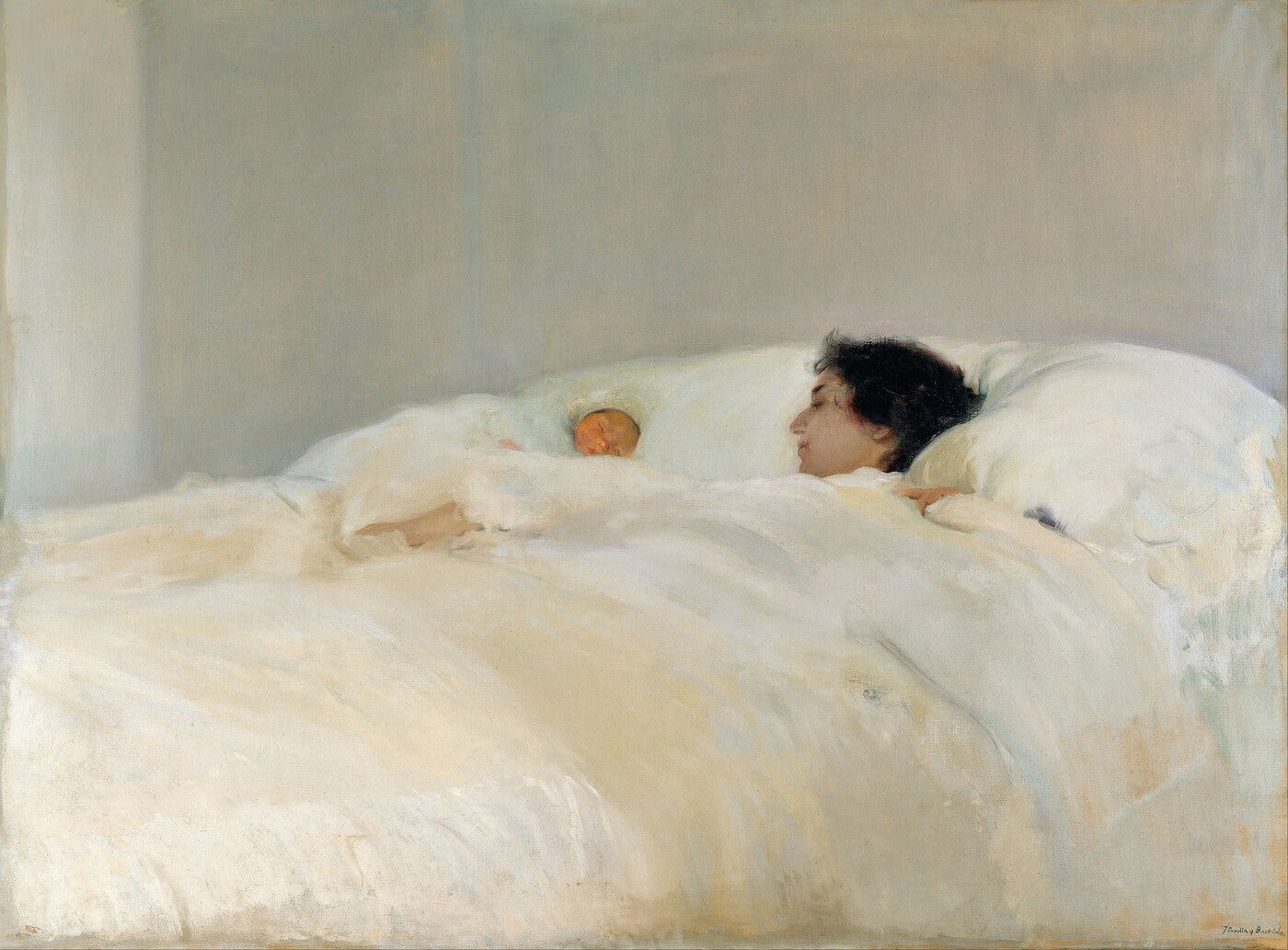 Sorolla portrait of mother and child Sorolla portrait of mother and child