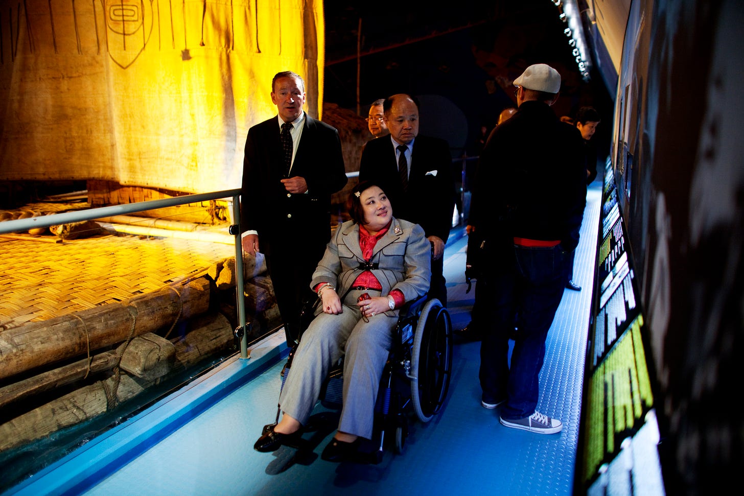 Princess Soamsawali in a wheelchair