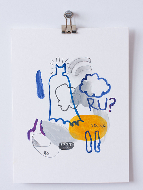 Gouache and graphite paintings on paper.