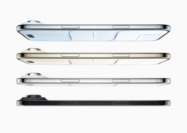 Available in four beautiful colors, the new polished titanium on iPhone Air has an elegant mirrored finish.