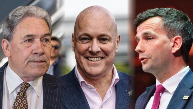 Peters, Luxon, and Seymour. Image: The Post.