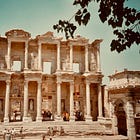 Walking around a library