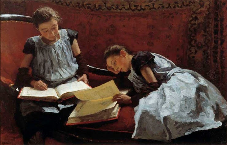 'De gezusters Arntzenius' - olieverf op doek: Willem Bastiaan Tholen (herkomst: coll. Museum Gouda)