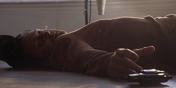 Walker Travis man reached for gun on floor. Walker Travis man reached for gun on floor.